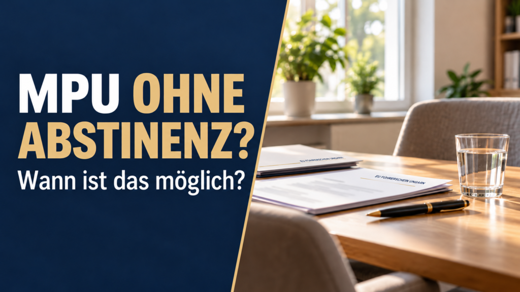 MPU ohne Abstinenz: Wann ist das möglich und wann braucht man Nachweise?