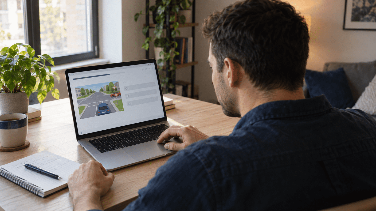 EU Führerschein machen ohne MPU: Online-Theorievorbereitung am Laptop zu Hause